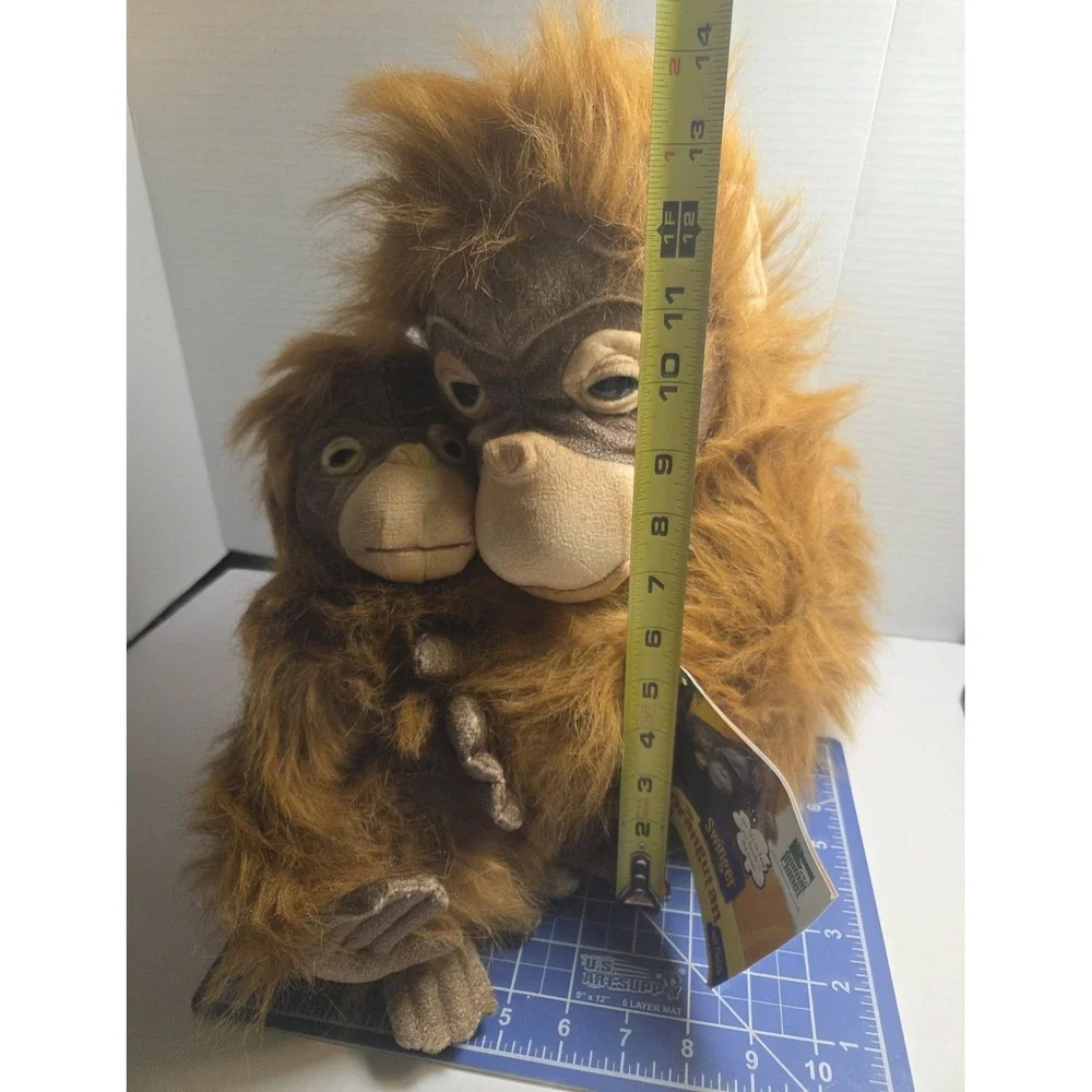 Vtg 2000 Toys R Us Stuffed Animal Planet Monkey Orangutan Swinger & Baby w/Tags